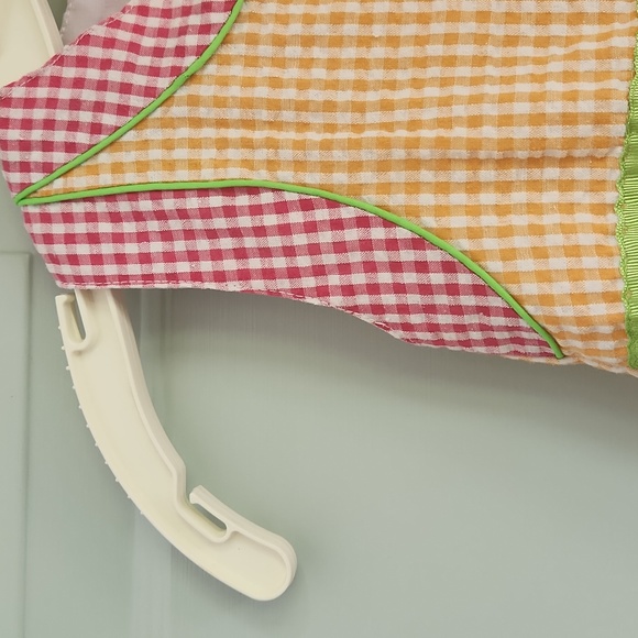 2B Real, Girl's sz4T, Gingham Dress, Pink&White,Orange&White  Check w Appliques - Picture 6 of 13